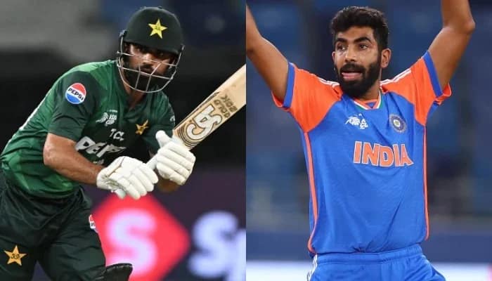 The collage of picture shows Pakistan's opening batter Fakhar Zaman (Left) and Indian pacer Jasprit Bumrah. — AFP/File